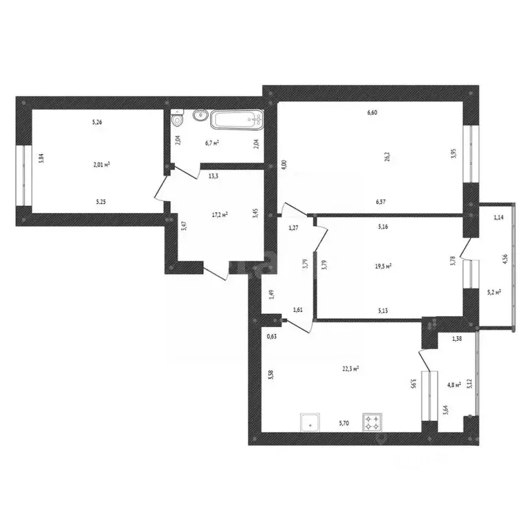 3-к кв. Башкортостан, Уфа ул. Ленина, 99 (112.0 м) - Фото 2