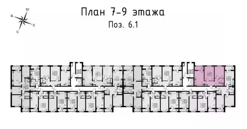 2-комнатная квартира: Тамбов, улица имени Павла Строганова, 11Д (65.7 ... - Фото 1