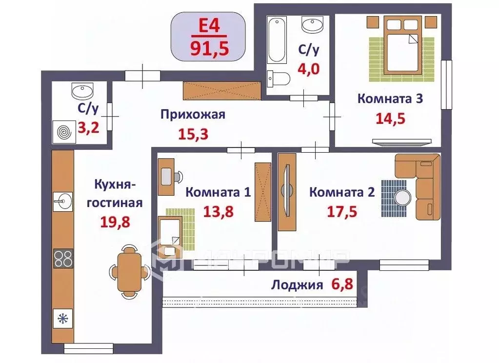 4-к кв. Кировская область, Киров ул. Ивана Попова, 97 (90.0 м) - Фото 1