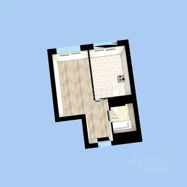 1-к кв. Башкортостан, Уфа Армавирская ул., 15А (30.5 м) - Фото 1