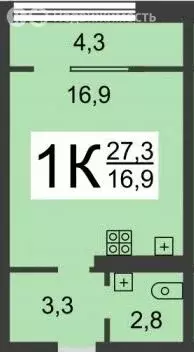 Квартира-студия: Нижний Новгород, улица Романтиков, 2 (27.2 м) - Фото 0