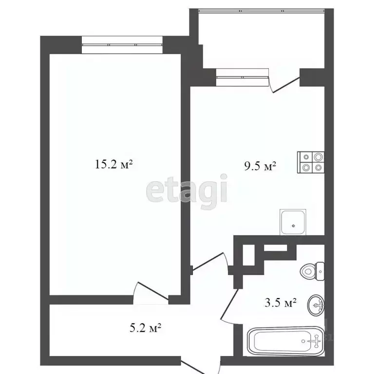 1-к кв. Ростовская область, Ростов-на-Дону ул. Нансена, 83с1 (39.0 м) - Фото 1