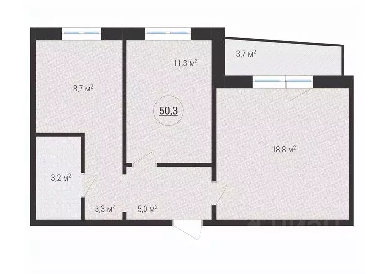 2-к кв. Челябинская область, Челябинск ул. Молодогвардейцев, 34 (49.5 ... - Фото 1