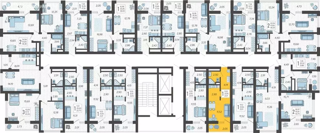 Квартира-студия: Сочи, жилой комплекс Кислород, 3 (23.11 м) - Фото 1