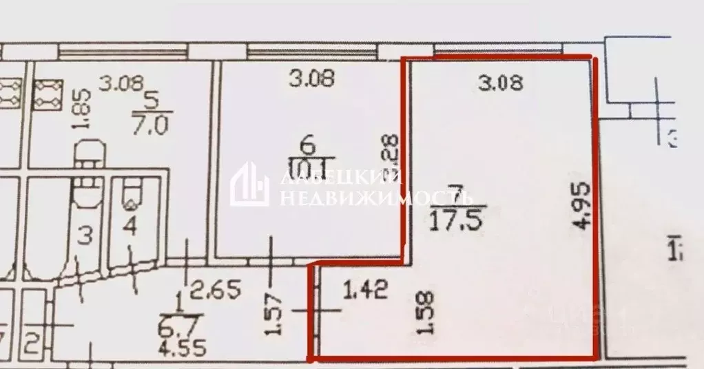 Комната Санкт-Петербург ул. Турку, 24К1 (17.5 м) - Фото 1
