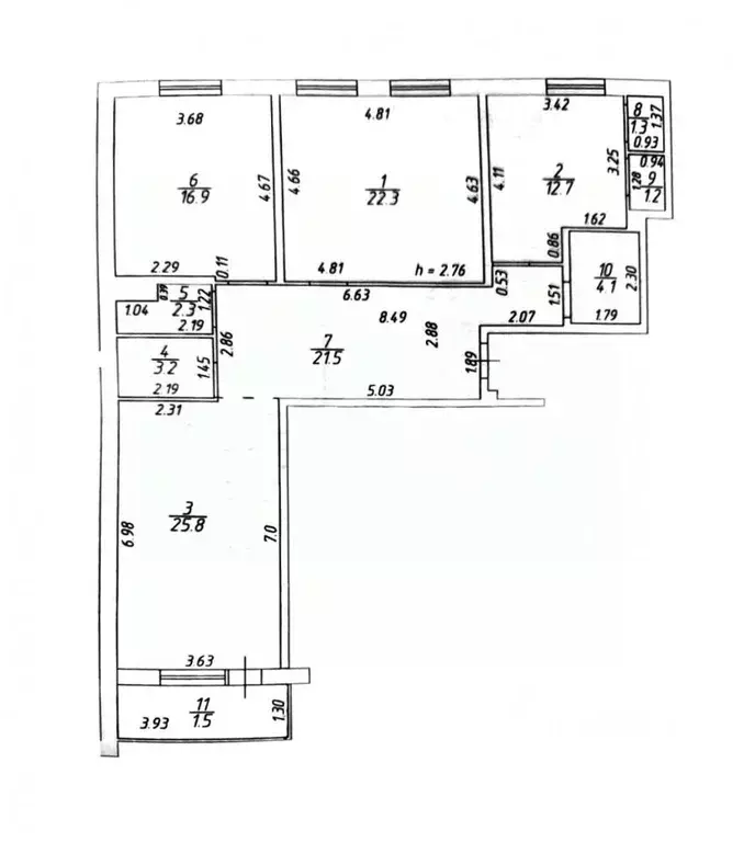 3-к кв. Татарстан, Казань ул. Сибгата Хакима, 60 (114.0 м) - Фото 2