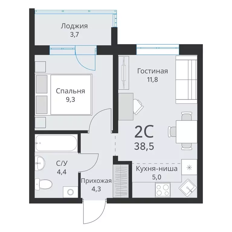 Продаётся 2-к квартира, 38.5 м - Фото 0