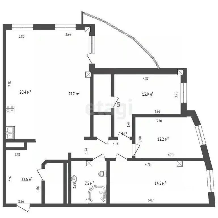 4-к кв. Саха (Якутия), Якутск ул. Чиряева, 5/1 (123.3 м) - Фото 1