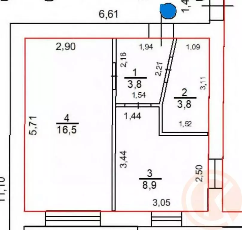 1-к кв. Крым, Евпатория просп. Победы, 34 (33.0 м) - Фото 2