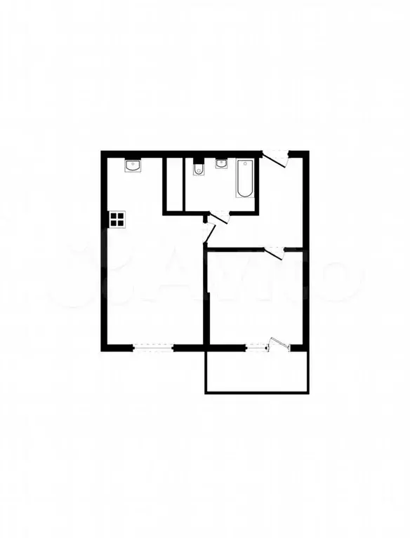 1-к. квартира, 43,1 м, 6/9 эт. - Фото 0