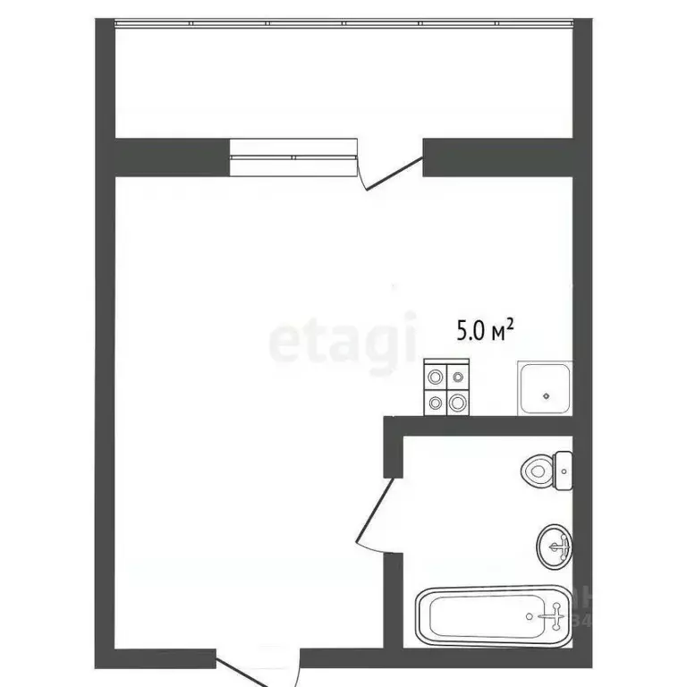 Студия Тюменская область, Тюмень ул. Надира Сагдеева, 4 (19.8 м) - Фото 0