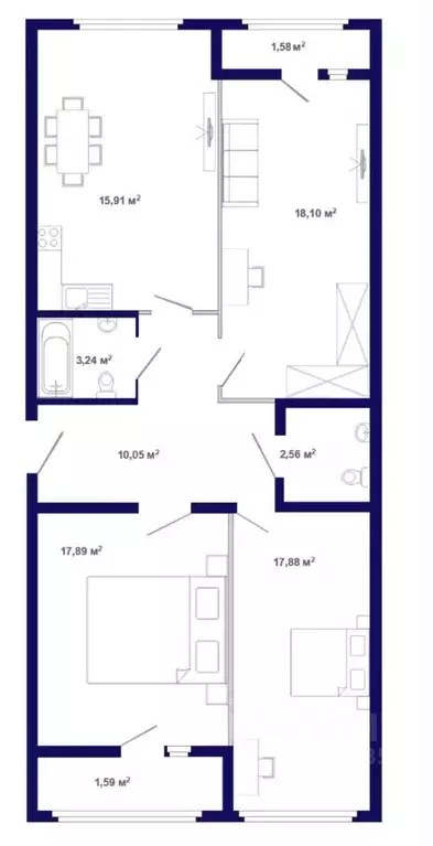 3-к кв. Иркутская область, Иркутский муниципальный округ, Маркова рп, ... - Фото 1