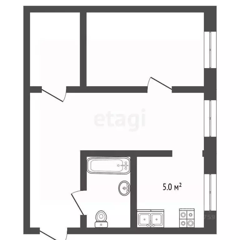 2-к кв. Тамбовская область, Рассказово Ленинградская ул., 5А (42.3 м) - Фото 1