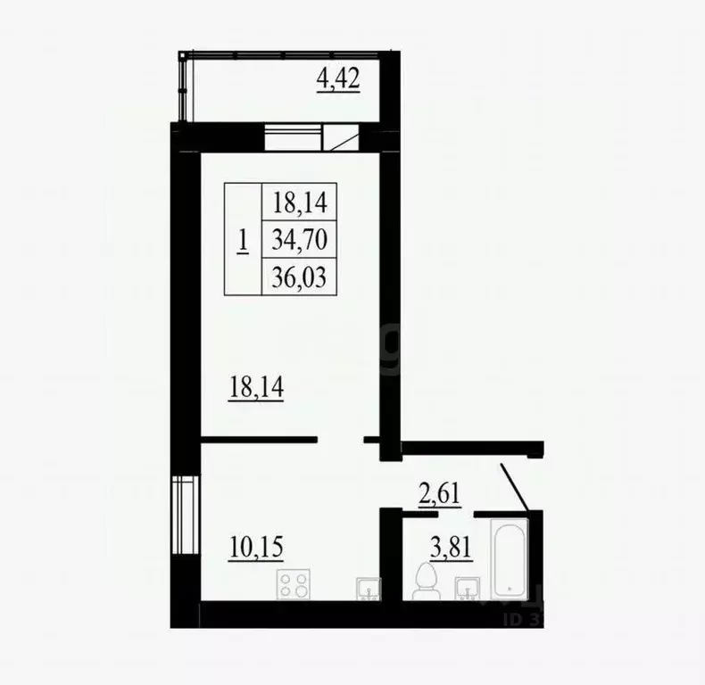 1-к кв. Новосибирская область, Новосибирский район, Каменский ... - Фото 1