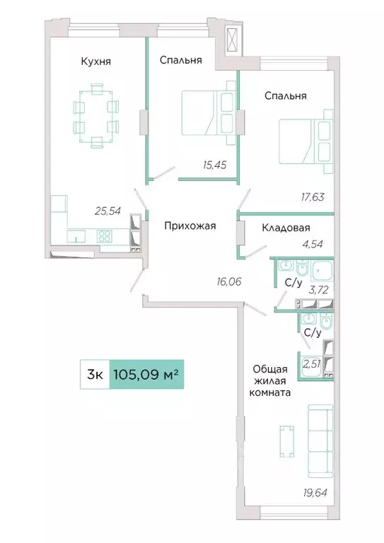 3-к кв. Самарская область, Тольятти Спортивная ул., 21 (105.09 м) - Фото 0