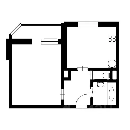 1-к кв. Санкт-Петербург Афонская ул., 24К4 (35.1 м) - Фото 1