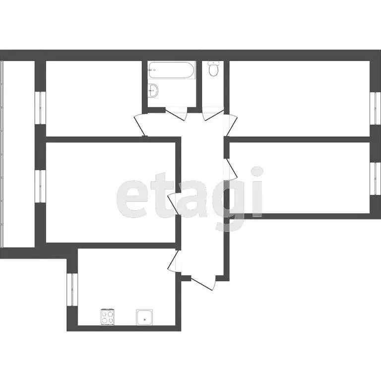 3-комнатная квартира: Тюмень, Широтная улица, 103 (75 м) - Фото 1