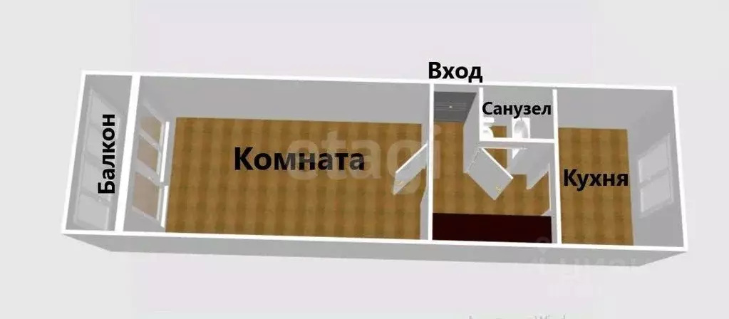 1-к кв. Сахалинская область, Южно-Сахалинск Луговое п/р, ул. Имени В. ... - Фото 1