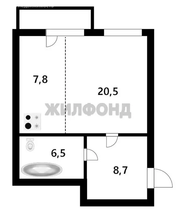 Квартира-студия: Новосибирск, Вилюйская улица, 13 (43.5 м) - Фото 1