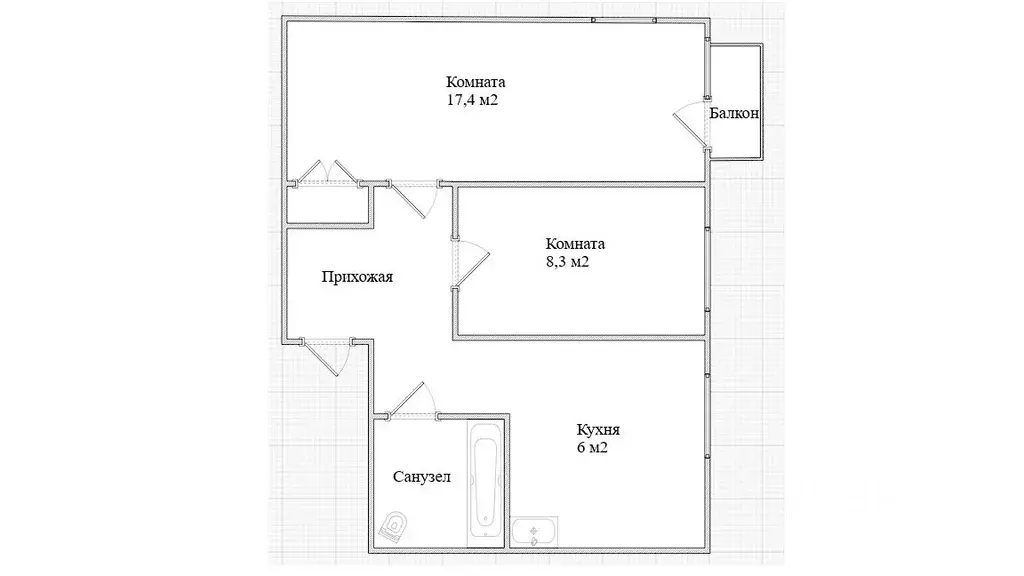 2-к кв. Красноярский край, Красноярск Семафорная ул., 207 (41.1 м) - Фото 2