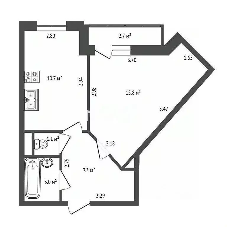 1-к кв. Санкт-Петербург ул. Крыленко, 13к4 (37.7 м) - Фото 2