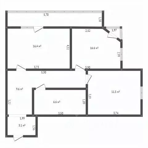 2-к кв. Амурская область, Благовещенск ул. Шимановского, 82 (69.0 м) - Фото 1