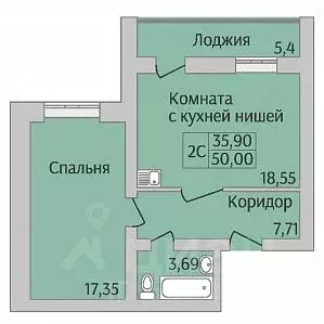 2-к кв. Новосибирская область, Новосибирск ул. Юности, 9 (50.0 м) - Фото 0