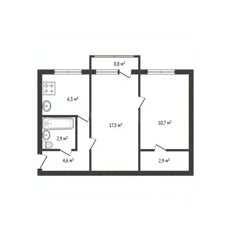 2-к кв. Брянская область, Брянск просп. Ленина, 65 (46.0 м) - Фото 2
