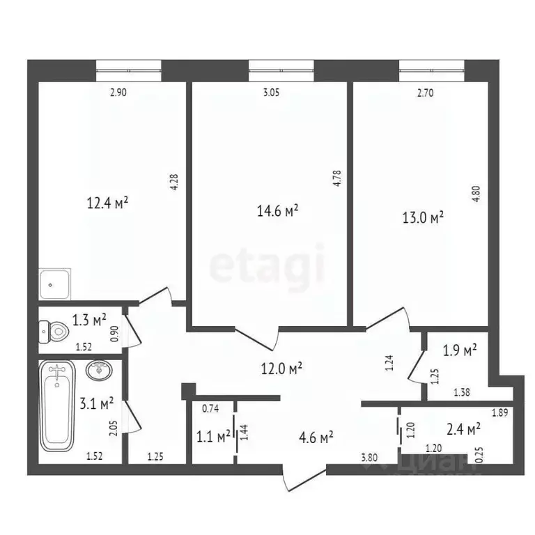 2-к кв. Красноярский край, Красноярск Норильская ул., 10 (64.0 м) - Фото 1