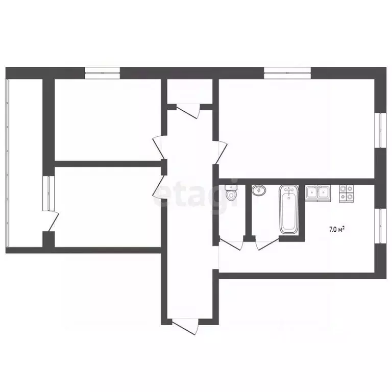 3-к кв. Московская область, Жуковский Молодежная ул., 30 (63.1 м) - Фото 2