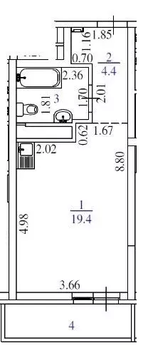 Студия Свердловская область, Екатеринбург ул. Краснолесья, 108 (28.0 ... - Фото 2