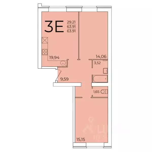 3-к кв. Архангельская область, Северодвинск ул. Торцева, 41 (63.91 м) - Фото 0