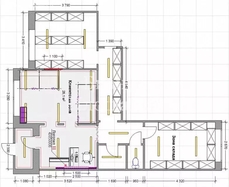 Помещение свободного назначения (62 м) - Фото 1