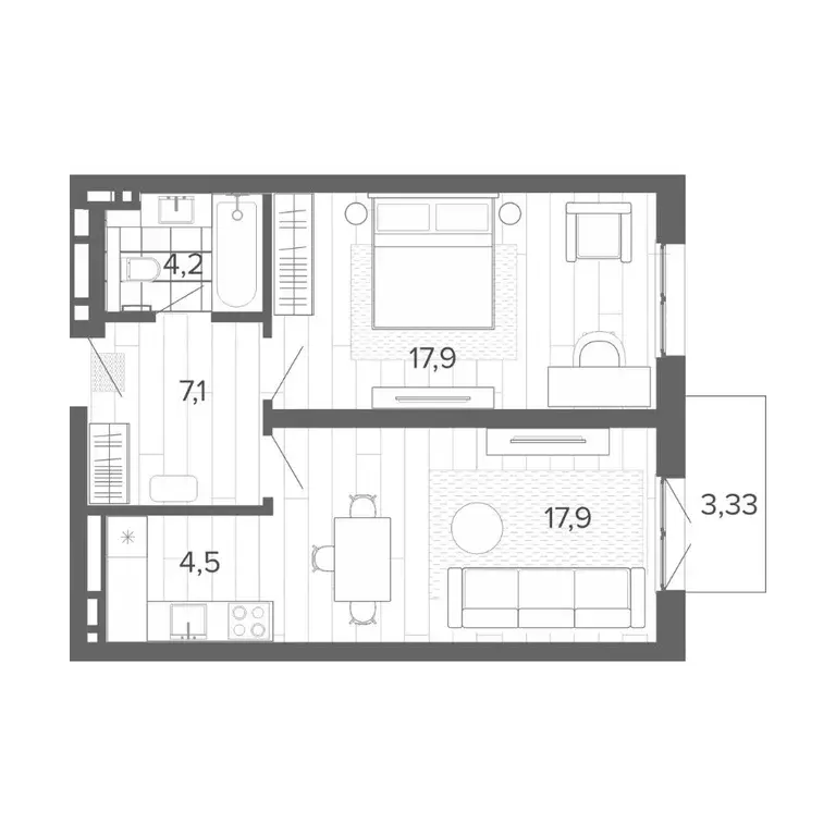 2-к кв. Алтайский край, Барнаул тракт Змеиногорский, 35Б (54.93 м) - Фото 0