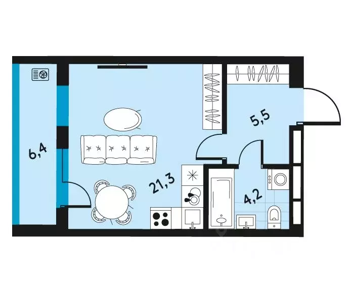 1-к кв. Пермский край, Пермь ул. Пушкина, 91 (34.2 м) - Фото 1
