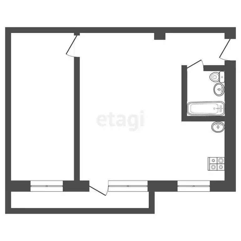 2-комнатная квартира: Ангарск, 86-й квартал, 5 (45 м) - Фото 1