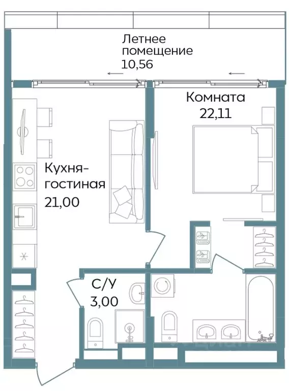 2-к кв. Крым, Саки ул. Морская (56.67 м) - Фото 0