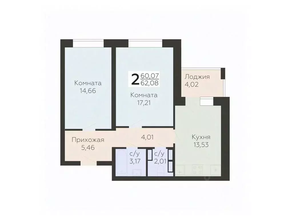 2-к кв. Орловская область, Орел ул. Панчука, 83Б (62.08 м) - Фото 0