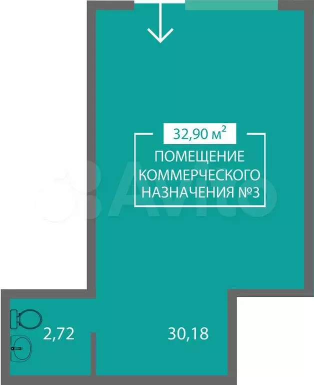 Продам помещение свободного назначения, 32.9 м - Фото 0