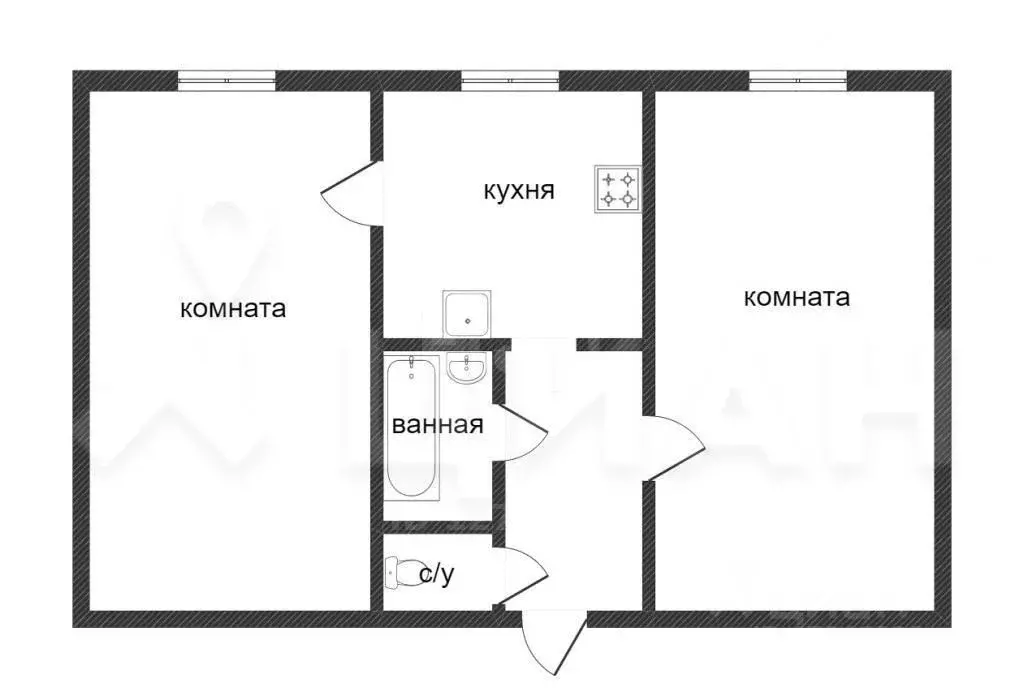 2-к кв. Красноярский край, Красноярск ул. Республики, 44 (52.0 м) - Фото 1