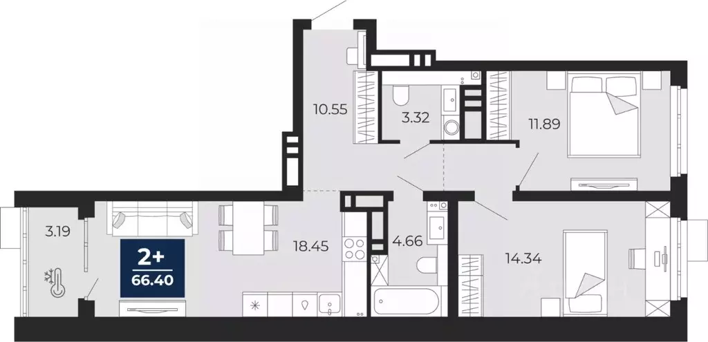 2-к кв. Тюменская область, Тюмень Тюменская Слобода мкр, Прео жилой ... - Фото 0