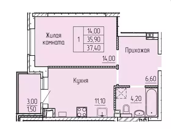 1-к кв. Ростовская область, Батайск ул. Макаровского, 4к2 (38.1 м) - Фото 0