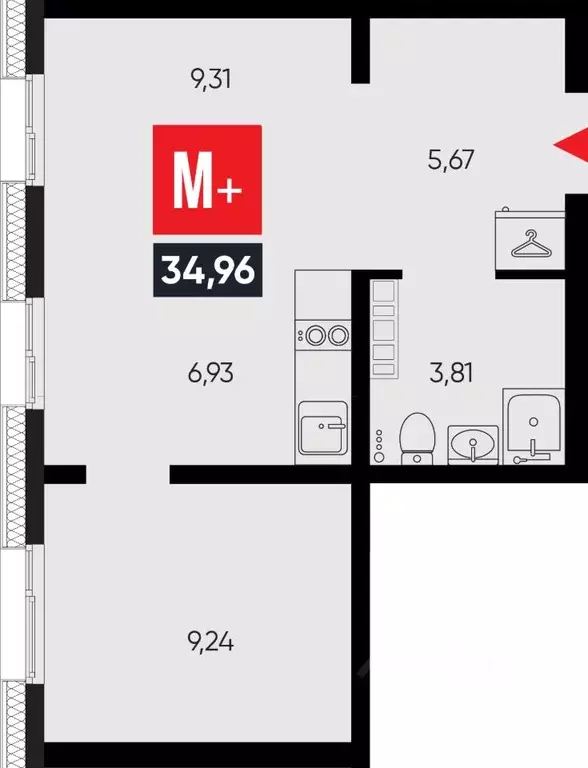 2-к кв. Иркутская область, Иркутск ул. Ширямова, 26 (34.96 м) - Фото 1