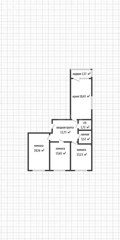 3-комнатная квартира: Майкоп, улица К.А. Васильева, 1к4 (84.3 м) - Фото 1