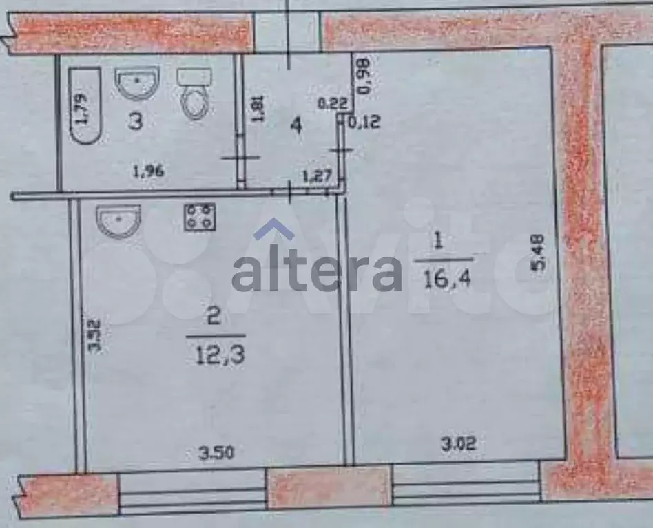 1-к. квартира, 34 м, 4/9 эт. - Фото 0