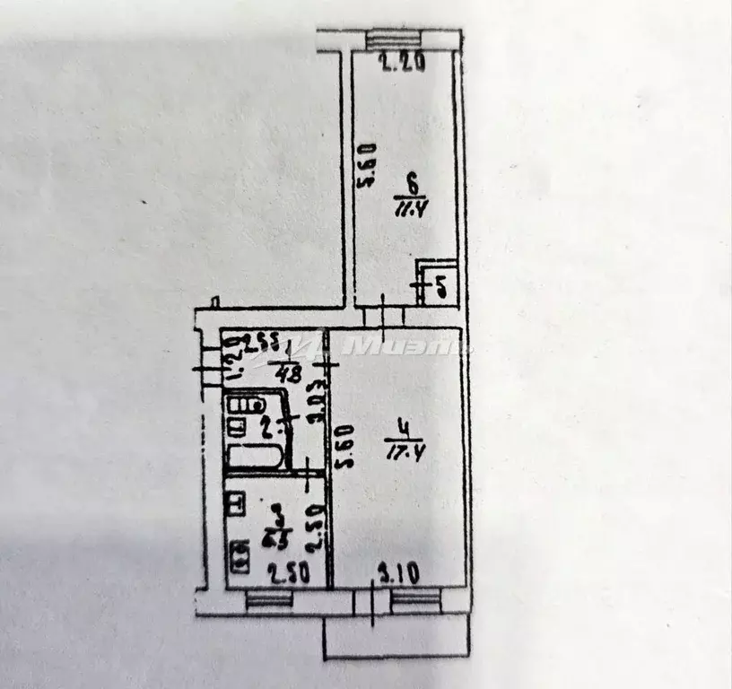 2-к кв. Крым, Симферополь ул. Гагарина, 34 (44.0 м) - Фото 2