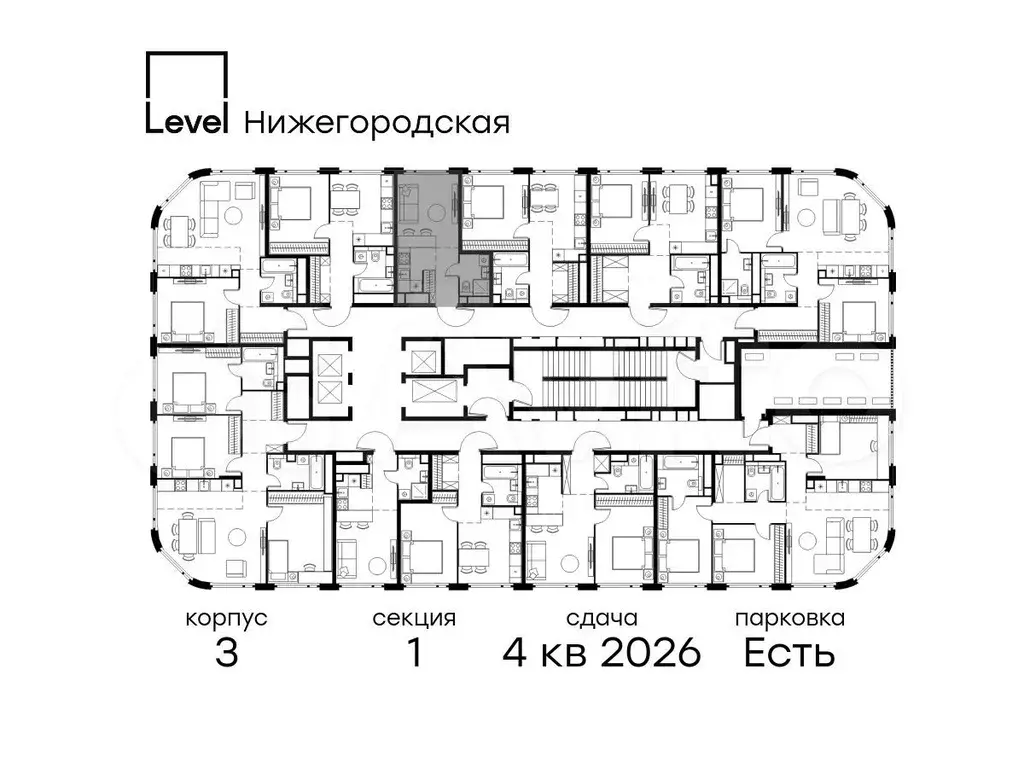Квартира-студия, 22,6 м, 35/37 эт. - Фото 1
