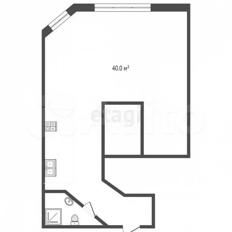 Квартира-студия, 32,9 м, 1/7 эт. - Фото 0