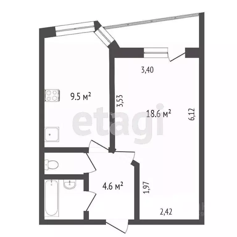 1-к кв. Ярославская область, Ярославль ул. Калинина, 33к2 (37.4 м) - Фото 2