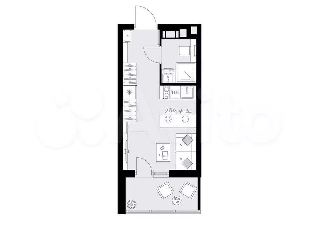 Квартира-студия, 21,4 м, 7/9 эт. - Фото 0